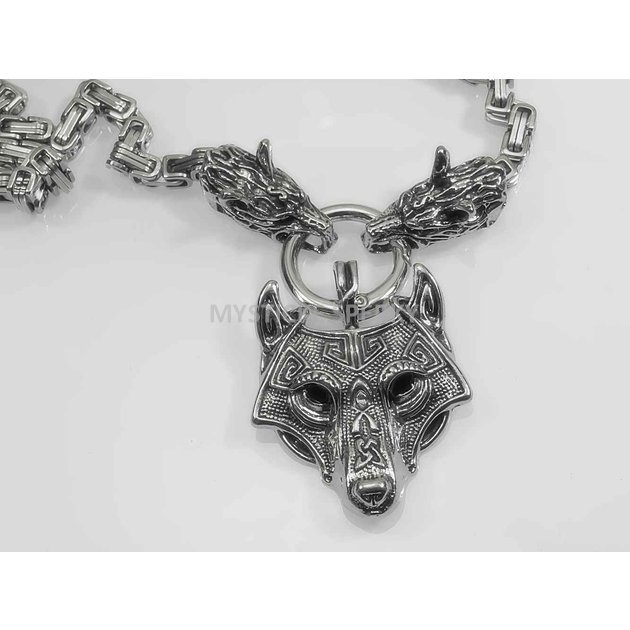 Řetízek královská vazba s přívěskem Keltského vlka