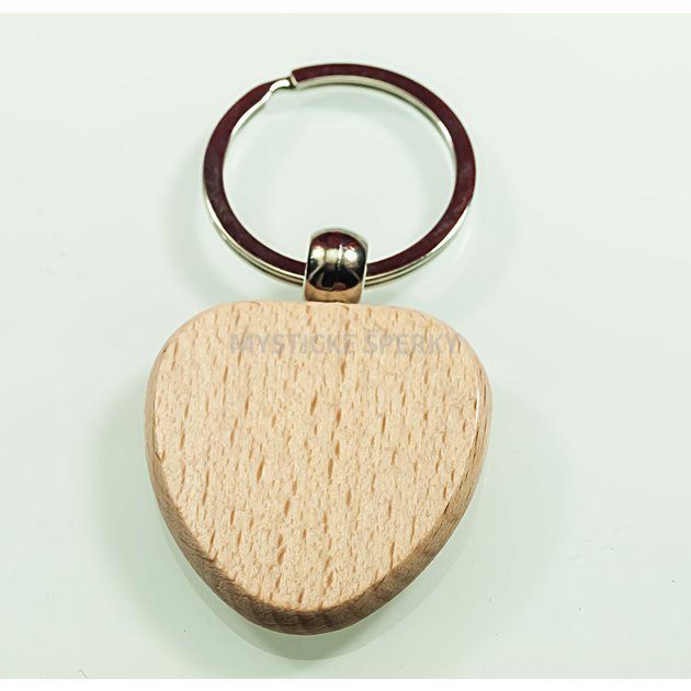 1.Dřevěná klíčenka ve tvaru Srdce s možnosti oboustranného potisku Laserem