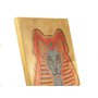 5. Nástěnná umělecká dekorace, dřevěný obraz bohyně Bastet