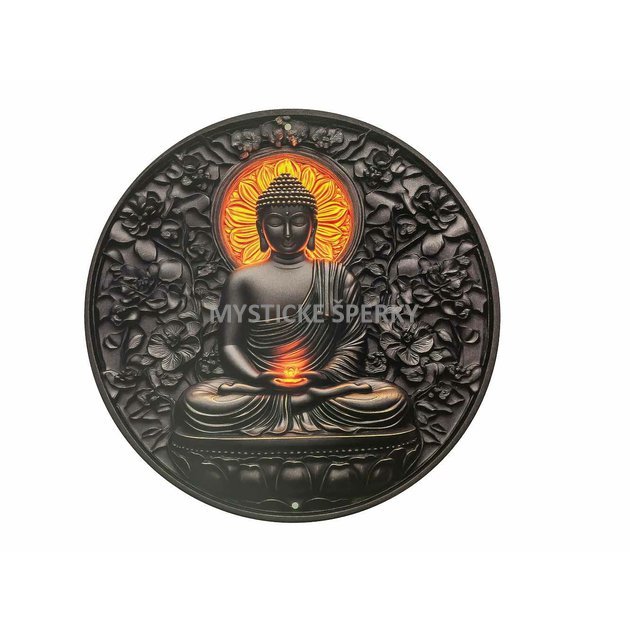 Plechová cedule s 2D tiskem, motiv Buddha