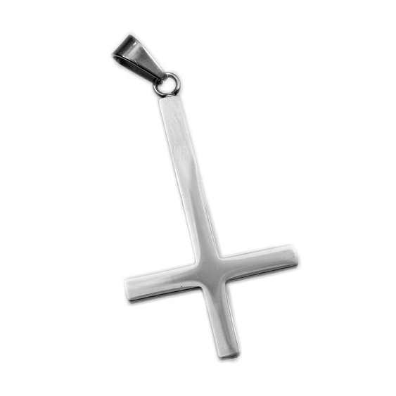 1. Mystické šperky. Přívěsek z chirurgické oceli Obrácený kříž, Kříž svatého Petra