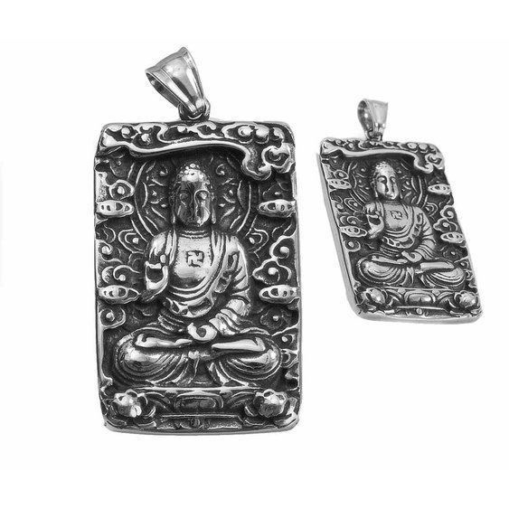 1. River šperky, oboustranný  přívěsek z chirurgické oceli s motivem Buddhy