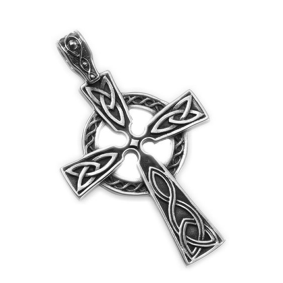 Mystické šperky. Přívěsek z chirurgické oceli Keltský kříž No. 02
