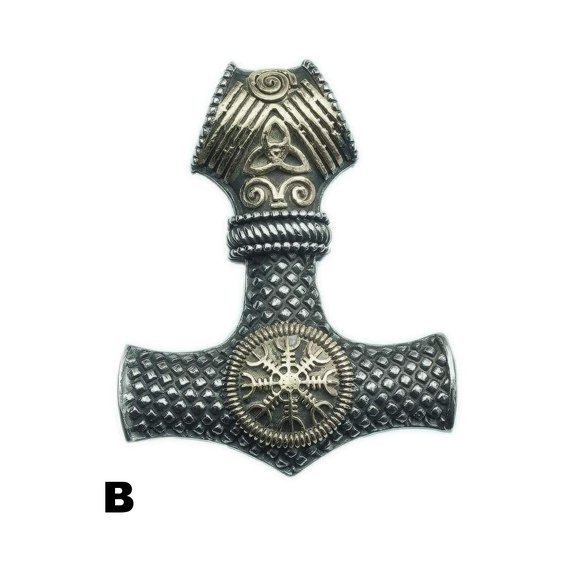 3. Mystické šperky. Přívěsek z chirurgické oceli Thórovo kladivo. Varianta B.