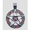 2.1. Mystické šperky, přívěsek z chirurgické oceli s červenými  zirkony Pentagram  No. 03