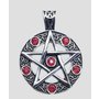 2.1. Mystické šperky, přívěsek z chirurgické oceli s červenými  zirkony Pentagram  No. 03