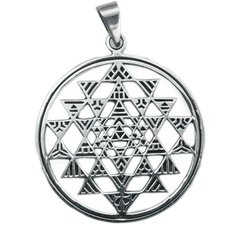 1. Mystické šperky. stříbrný přívěsek Shri Yantra.