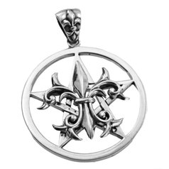 Stříbrný přívěsek Pentagram  fleur de lis