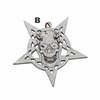 3. Dřevěný amulet převrácený Pentagram s Lebkou Satana