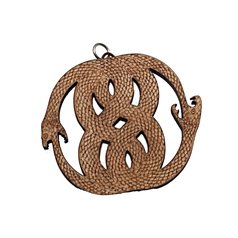 Dřevěný přívěsek, mýtický symbol hada-   Ouroboros