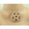 3. Dřevěný amulet, kultovní symbol pentaklu Pentagram I.