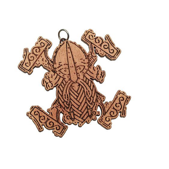 Dřevěný amulet, Thórovo kladivo s válečníkem Vikingem