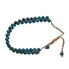 Kuličkový náramek Modrý Apatit
