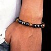 6. Náramek z přírodních drahokamů, Obsidián, Hematit, Tygří oko