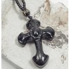 2. Přívěsek z přírodního Obsidiánu - Kříž