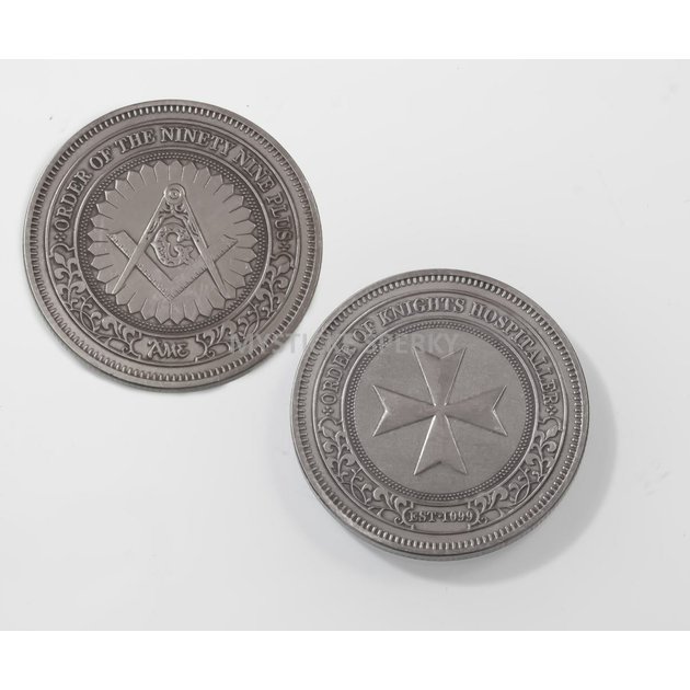 Mince se symboly řádu Svobodných zednářů