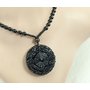 3. Amulet z přírodního Obsidiánu, symbol Jing Jang