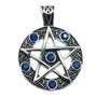 3. 2.1. Mystické šperky, přívěsek z chirurgické oceli s červenými  zirkony Pentagram  No. 03