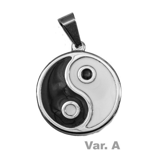 3. Amulet z chirurgické ocel, symbol Jing Jang, jedna z variant
