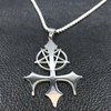 4. Přívěsek z nerezové oceli Obrácený kříž a Pentagram
