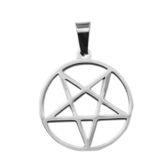 Kultovní ocelový přívěsek Obrácený Pentagram