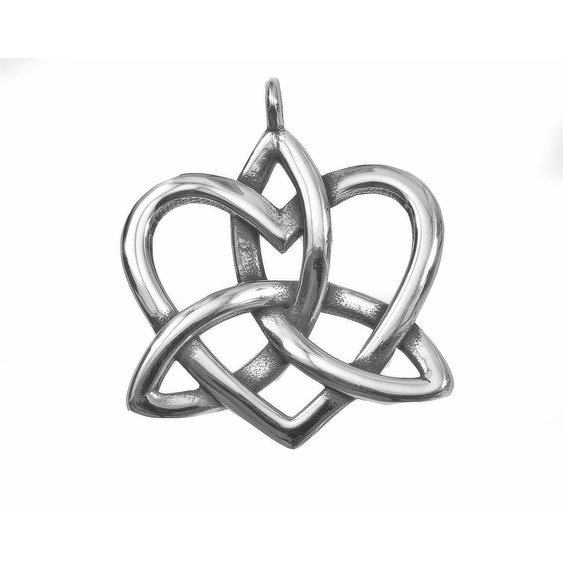 Ocelový amulet, srdce Triquetra