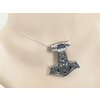 3. Amulet z chirurgické oceli, Thórovo kladivo s Keltskými vlky a Vegvisírem