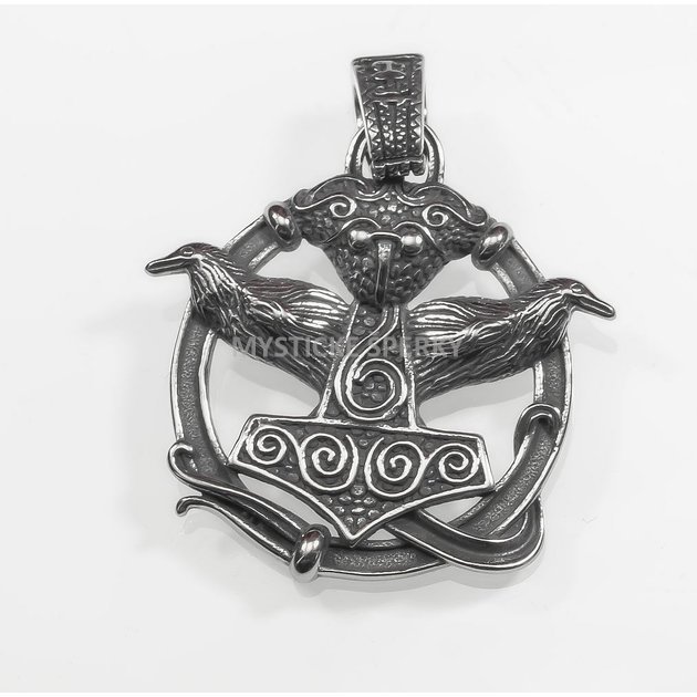 Mytologický přívěsek, Thorovo kladivo s havrany Hugin a Munin