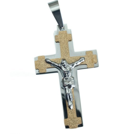 Přívěsek z chirurgické oceli, křesťanský symbol Kříž I.