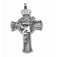 Chirurgická ocel, přívěsek - Kříž s Ježíšem