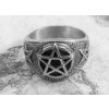 2. Prsten z chirurgické oceli, magický symbol bílé magie Pentagram
