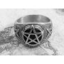 2. Prsten z chirurgické oceli, magický symbol bílé magie Pentagram