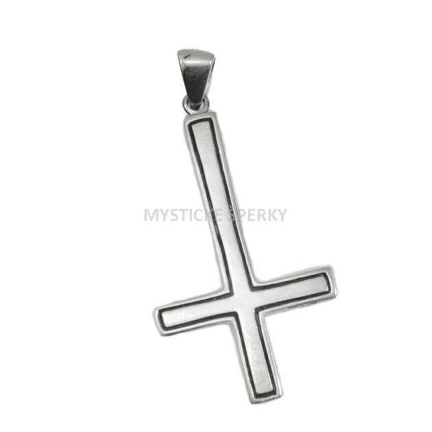 Stříbrný přívěsek Kříž Svatého Petra - obrácený kříž