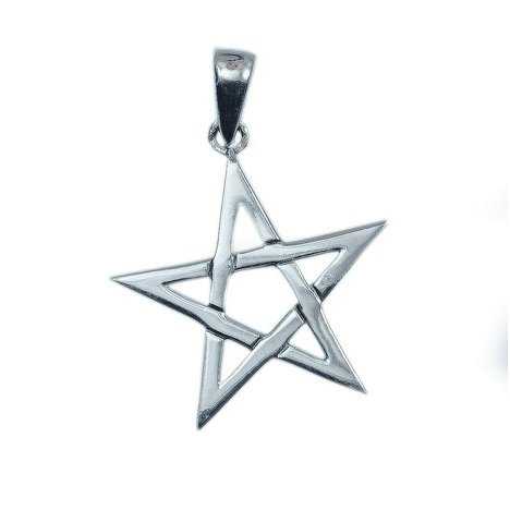 1. Stříbrný přívěsek, symbol Pentagramu no. 015