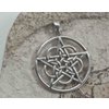 2.Stříbrný magický amulet, přívěsek Pentagram s kruhy